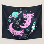 Space Axolotls Wall Tapestry Gallery Image 4