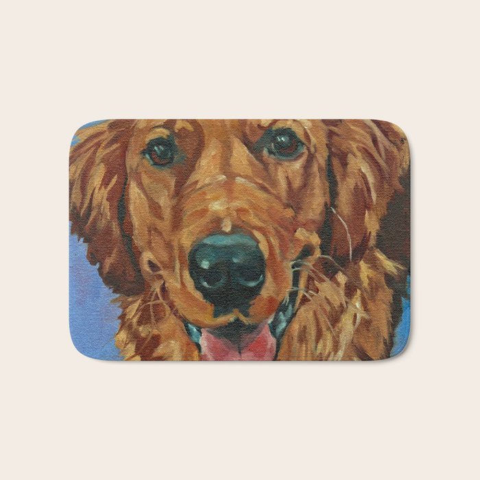 Coper the Golden Retriever Dog Portrait Bath Mat Gallery Image 1