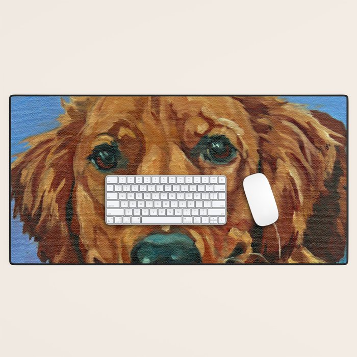 Coper the Golden Retriever Dog Portrait Desk Mat Gallery Image 1