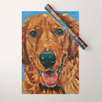 Coper the Golden Retriever Dog Portrait Wrapping Paper Gallery Image 1