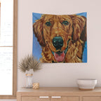 Coper the Golden Retriever Dog Portrait Wall Tapestry Gallery Image 2