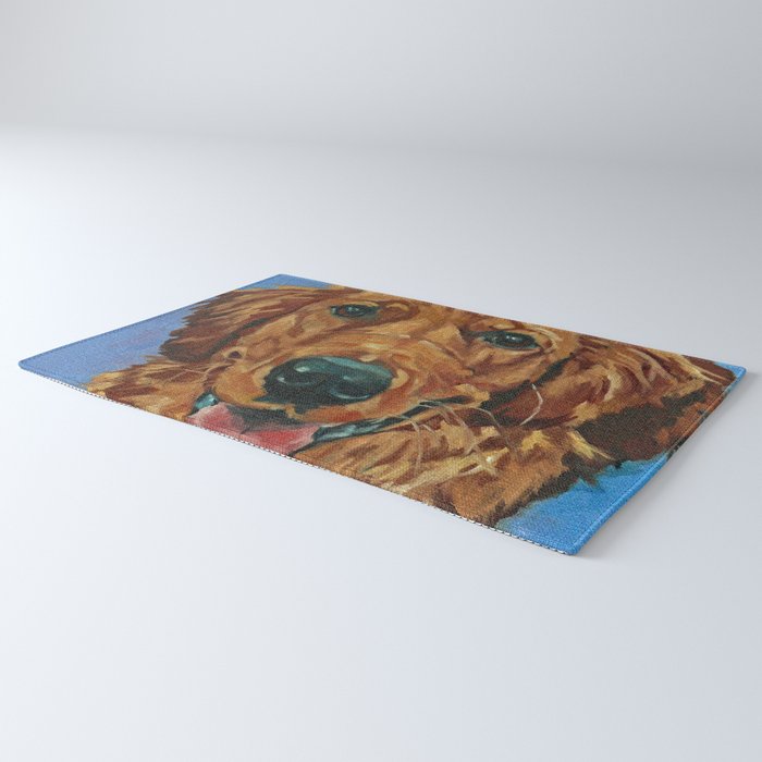Coper the Golden Retriever Dog Portrait Rug Gallery Image 3