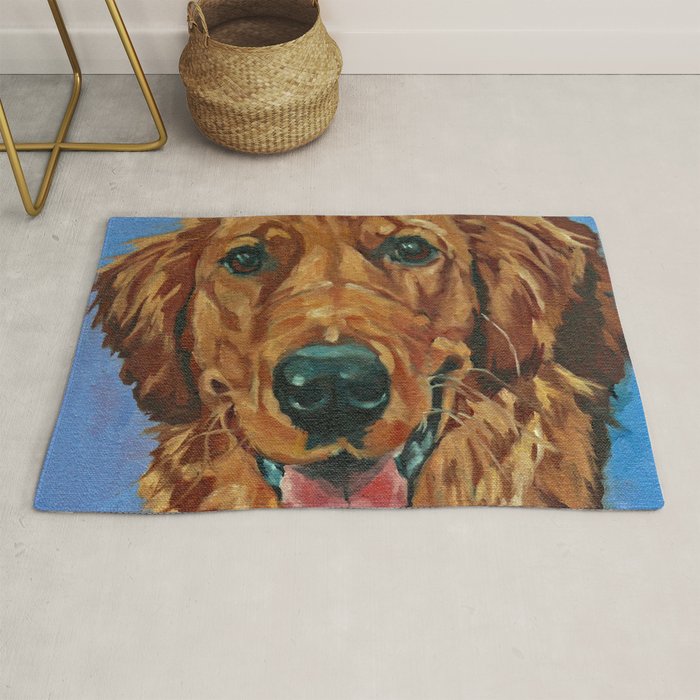 Coper the Golden Retriever Dog Portrait Rug Gallery Image 1