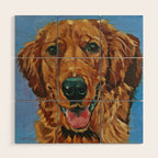 Coper the Golden Retriever Dog Portrait Wood Wall Art Gallery Image 1