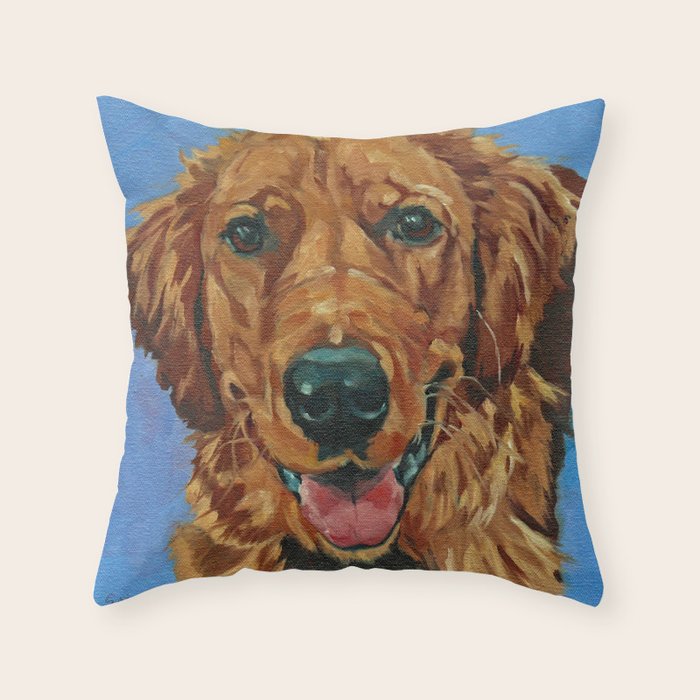 Coper the Golden Retriever Dog Portrait Throw Pillow Gallery Image 1