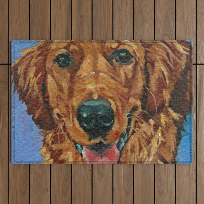 Coper the Golden Retriever Dog Portrait Outdoor Rug Gallery Image 1