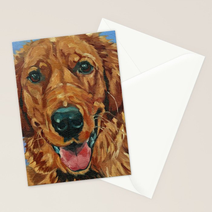 Coper the Golden Retriever Dog Portrait Stationery Card Gallery Image 2
