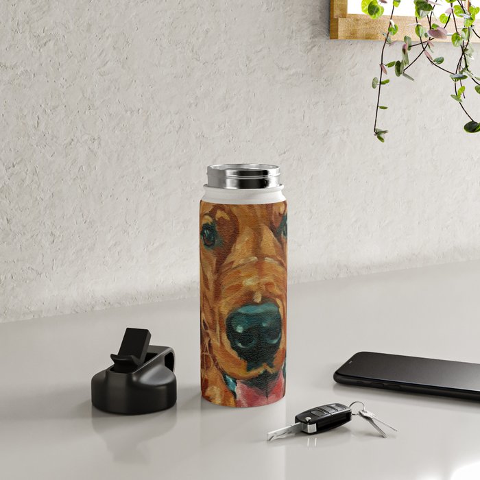 Coper the Golden Retriever Dog Portrait Water Bottle Gallery Image 4