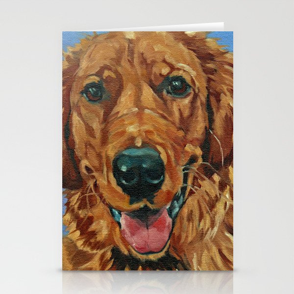 Coper the Golden Retriever Dog Portrait Stationery Card Gallery Image 1