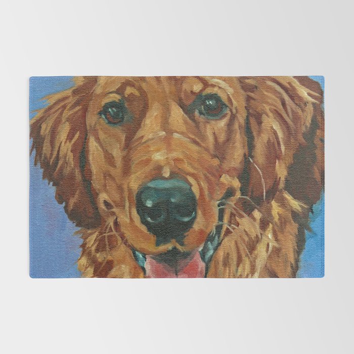Coper the Golden Retriever Dog Portrait Rug Gallery Image 2