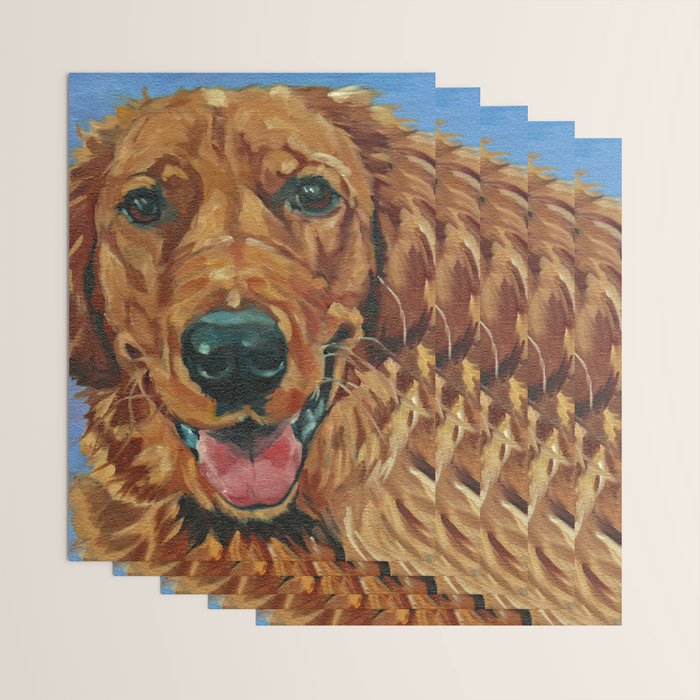 Coper the Golden Retriever Dog Portrait Wrapping Paper Gallery Image 3