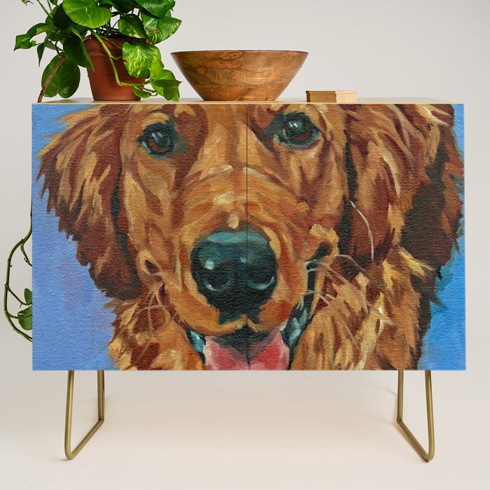 Coper the Golden Retriever Dog Portrait Credenza Gallery Image 1