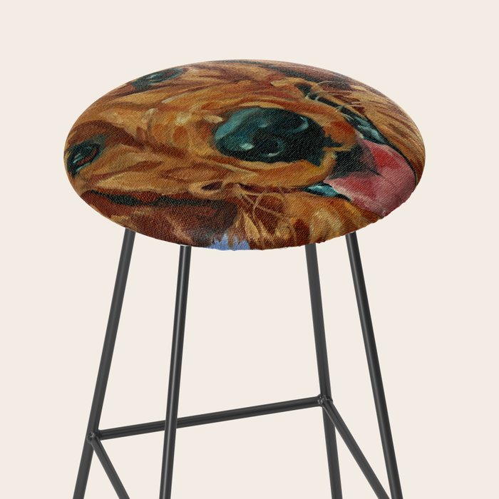 Coper the Golden Retriever Dog Portrait Stool Gallery Image 2