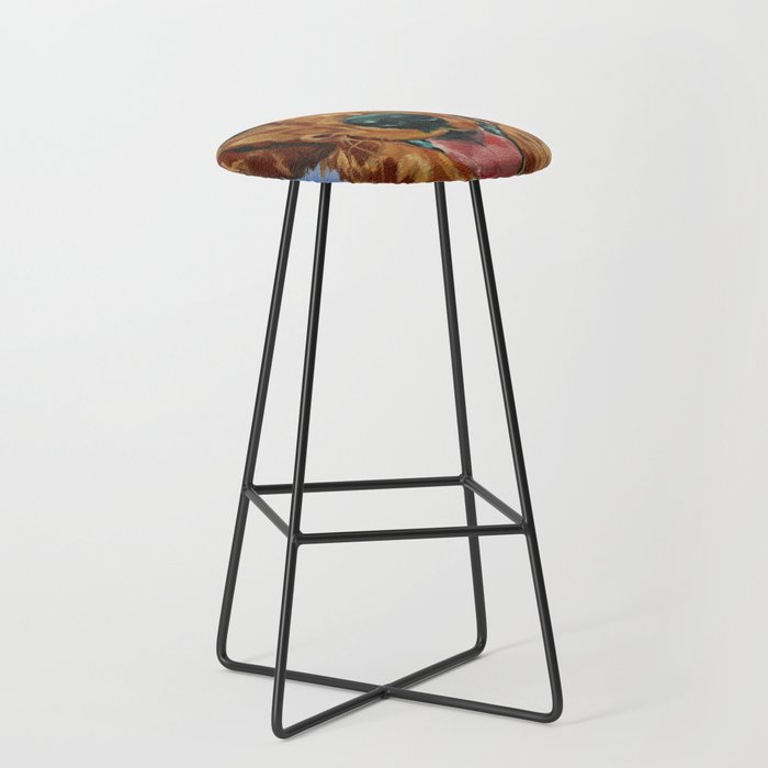 Coper the Golden Retriever Dog Portrait Stool Gallery Image 1