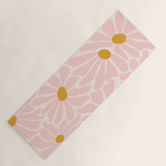 Big Groovy Flower - Light Pink Pastel Yoga Mat