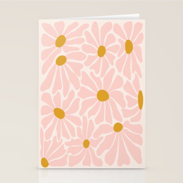 Big Groovy Flower - Light Pink Pastel Stationery Card Gallery Image 1