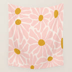 Big Groovy Flower - Light Pink Pastel Wall Tapestry Gallery Image 4