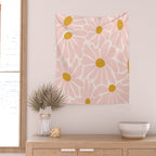 Big Groovy Flower - Light Pink Pastel Wall Tapestry Gallery Image 2