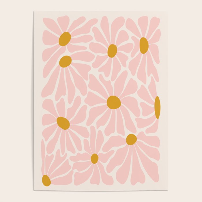 Big Groovy Flower - Light Pink Pastel Poster Gallery Image 1