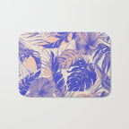 Blue and pink leafy jungle J Bath Mat Gallery Image 1