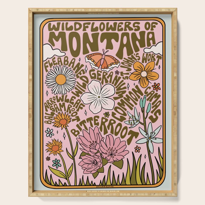 Montana Wildflowers Serving Tray Gallery Image 1
