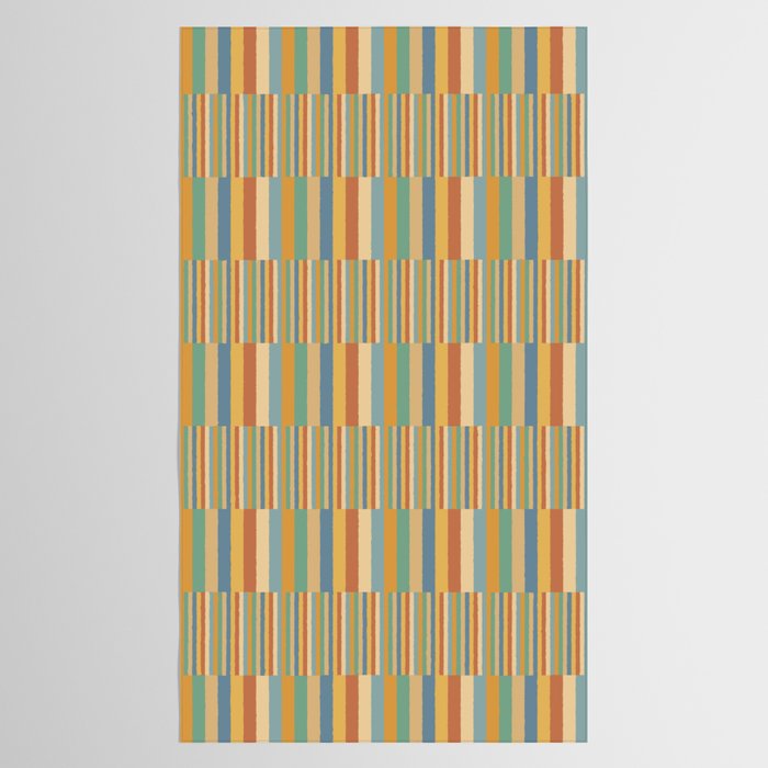 Mixed Stripes Pattern XV Vintage Summer Tablecloth Gallery Image 2