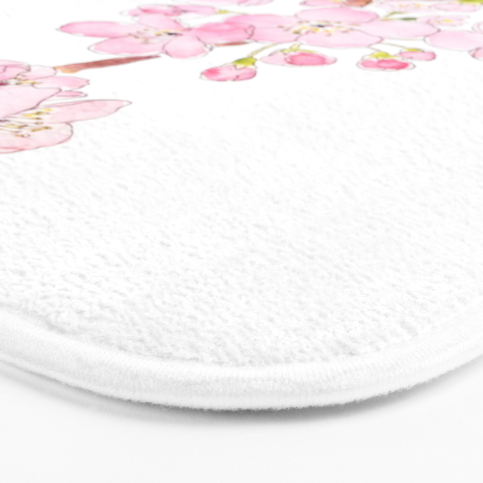 cherry blossom ink and watercolor 1 Bath Mat Gallery Image 3