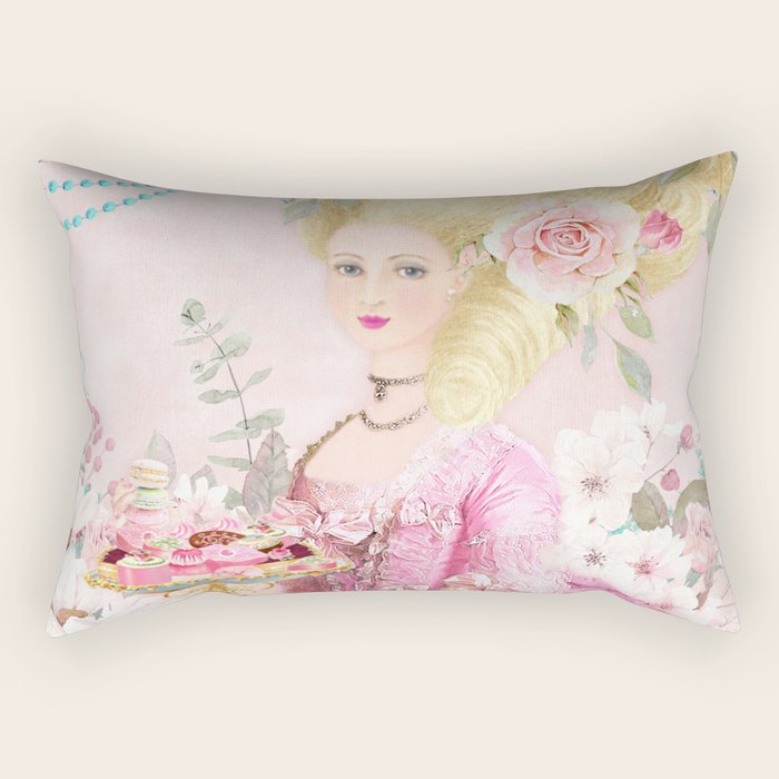 Marie Antoinette Flower Tea Rectangular Pillow Gallery Image 1