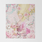 Marie Antoinette Flower Tea Throw Blanket Gallery Image 2