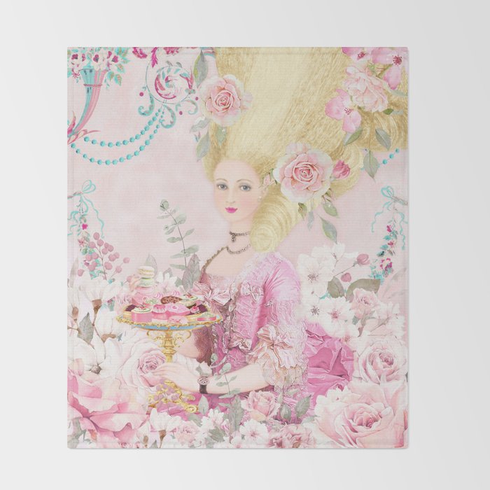 Marie Antoinette Flower Tea Throw Blanket Gallery Image 2