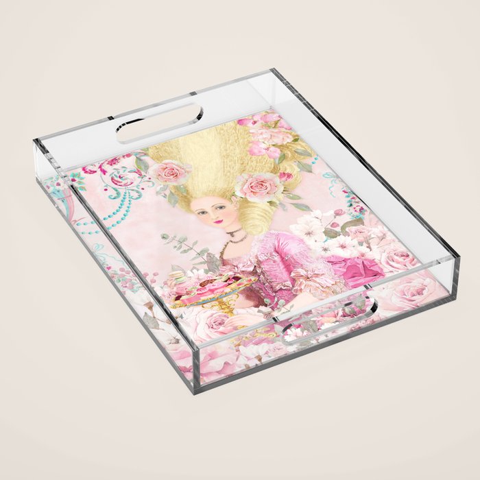 Marie Antoinette Flower Tea Acrylic Tray Gallery Image 1