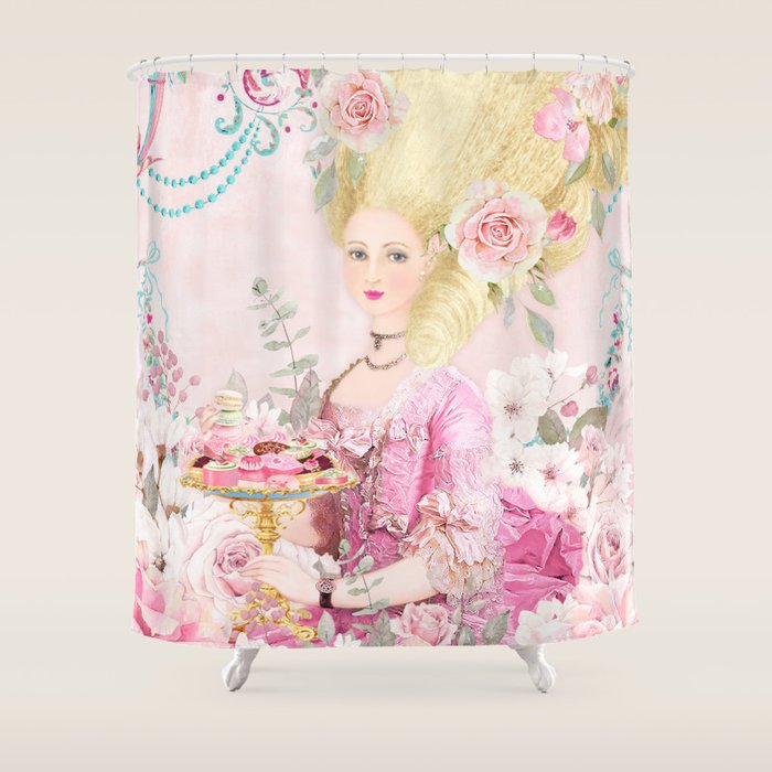 Marie Antoinette Flower Tea Shower Curtain Gallery Image 1