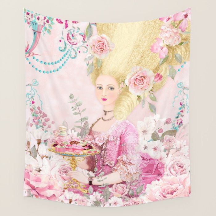 Marie Antoinette Flower Tea Wall Tapestry Gallery Image 4