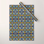 Mandala mexican talavera tile ceramic mosaic Wrapping Paper Gallery Image 1