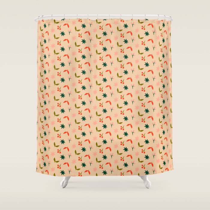 Festive Harmony - seamless Christmas pattern Shower Curtain Gallery Image 1