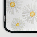 white daisy pattern watercolor Laptop Sleeve Gallery Image 3
