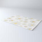 white daisy pattern watercolor Rug Gallery Image 3