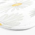 white daisy pattern watercolor Bath Mat Gallery Image 3