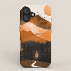 Sunshine over the peaceful mountainside iPhone Case Gallery Image 1