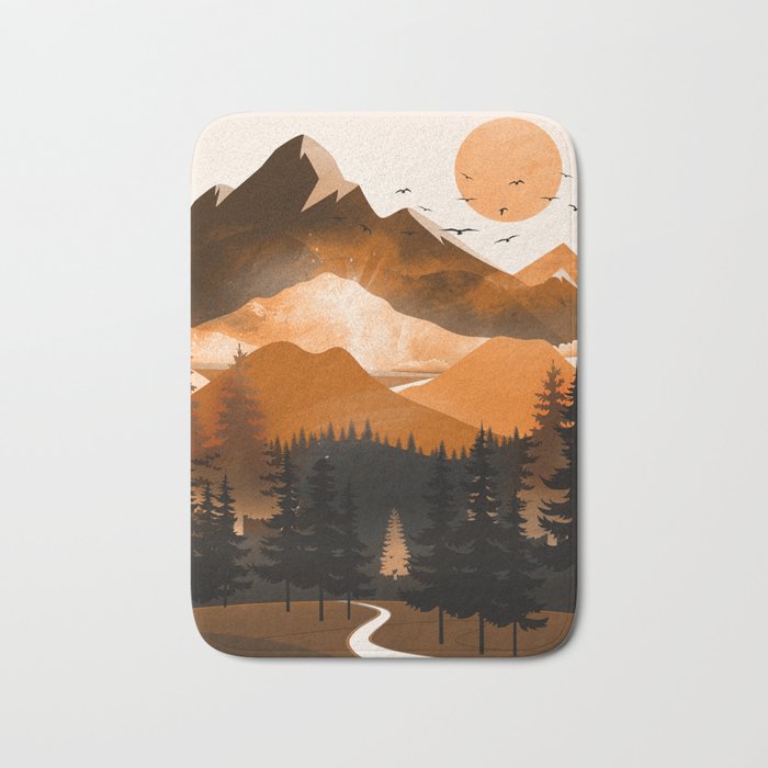 Sunshine over the peaceful mountainside Bath Mat Gallery Image 1