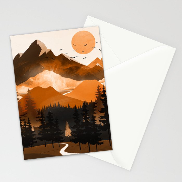 Sunshine over the peaceful mountainside Stationery Card Gallery Image 2