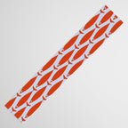 Coastal Fish Retro Pattern in Red Orange and Light Blue Table Runner Gallery Image 3