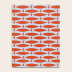 Coastal Fish Retro Pattern in Red Orange and Light Blue Notebook Gallery Image 4