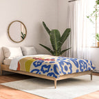 Trends, Bohemian Abstract Matisse Woman, Fashion Grapes Eclectic Illustration, Colorful Boho Contemporary Modern  Comforter Gallery Image 2