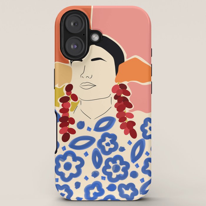 Trends, Bohemian Abstract Matisse Woman, Fashion Grapes Eclectic Illustration, Colorful Boho Contemporary Modern  iPhone Case Gallery Image 5