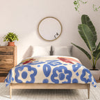 Trends, Bohemian Abstract Matisse Woman, Fashion Grapes Eclectic Illustration, Colorful Boho Contemporary Modern  Comforter Gallery Image 3