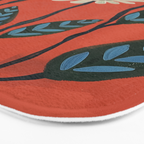 Terracotta Abstract Daisy Flowers Bath Mat Gallery Image 3