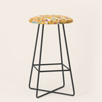 White Llama with flowers Stool Gallery Image 1