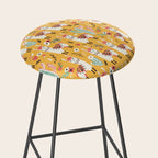 White Llama with flowers Stool Gallery Image 2