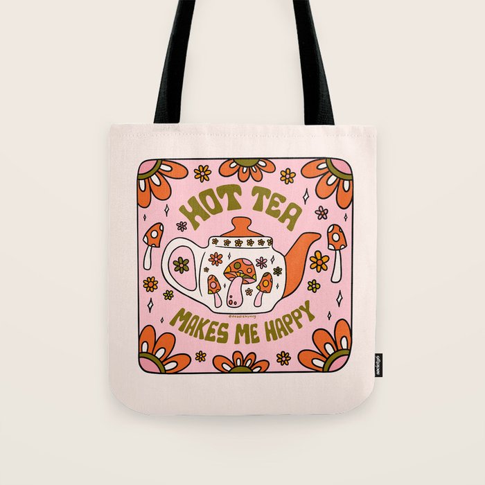 Hot Tea Makes Me Happy Tote Bag Gallery Image 1